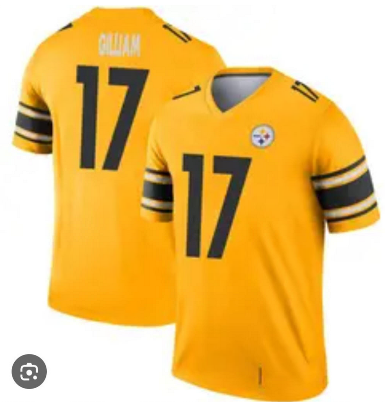 Men Pittsburgh Steelers  #17 Gilliam yellow Nike 2025 Limited NFL Jersey 09->youth mlb jersey->Youth Jersey